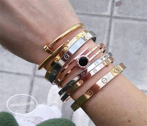 cartier love bracelet stacking ideas